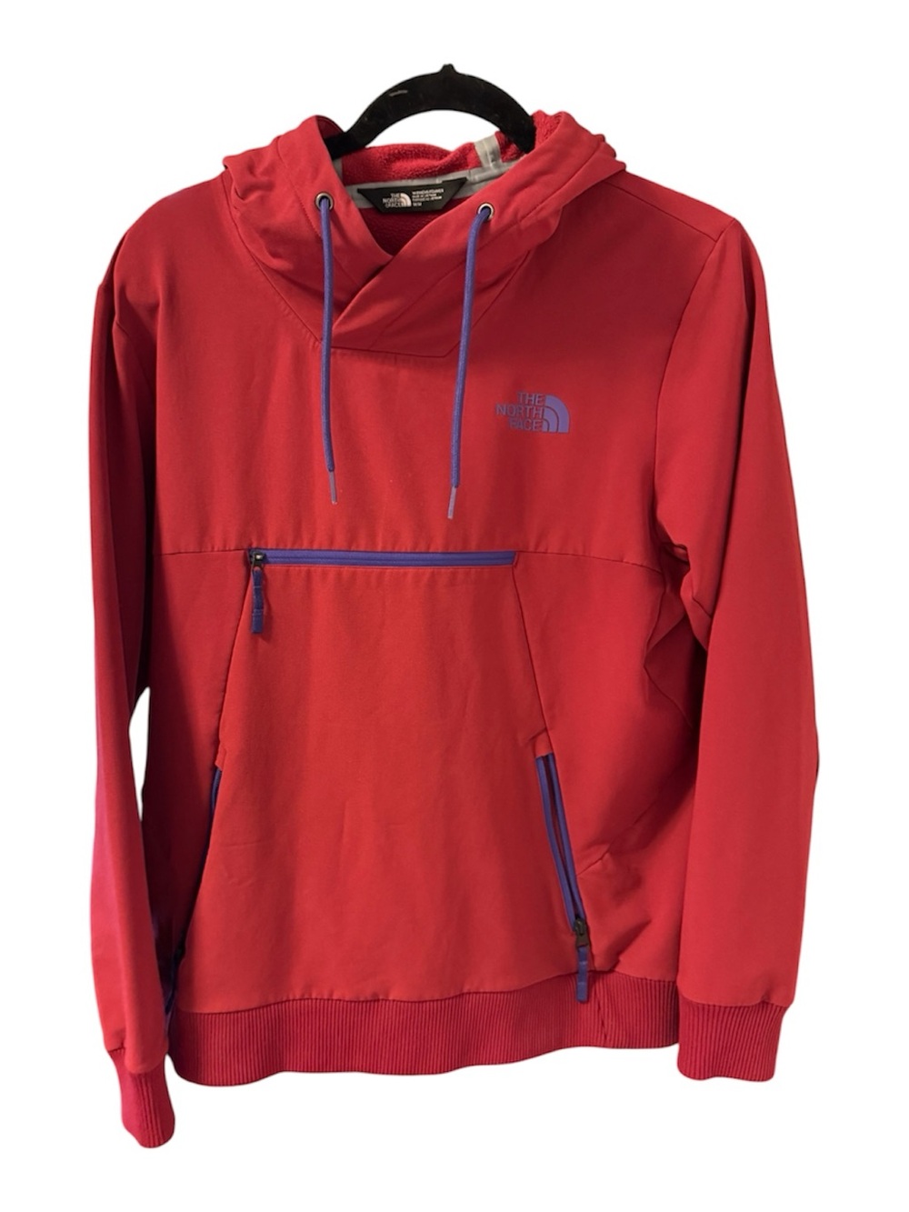 The North Face Red Pullover Jacket with Blue Accents